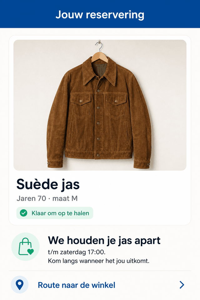 Status klaar om op te halen in de app